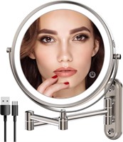 Rechargeable Lighted Makeup Mirror Brushed Nickel
