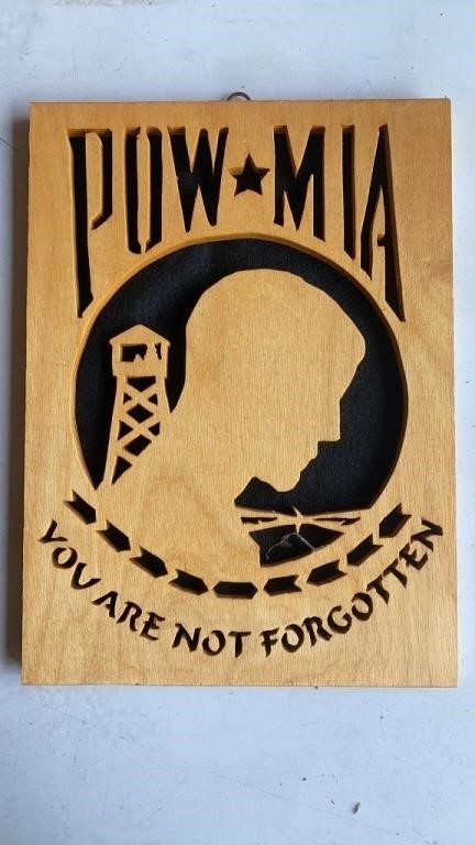 POW MIA Wood Cut Out Art Piece