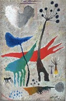 Yohanan Simon 'Abstract' Oil on Canvas Signed 1964
