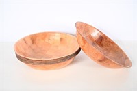 Woven Wood Salad Bowls- 7 Count