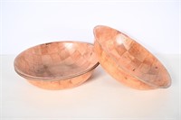 Woven Wood Salad Bowls- 4 Count