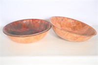 Woven Wood Salad Bowls- 4 Count