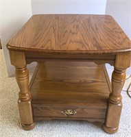 Solid Oak End Table 23x27x21