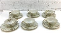 6 Theodore Haviland New York tea cups and saucers