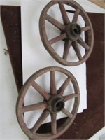 Pair 10" Wood Spoke Wheels