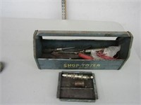 Metal tool box tote.