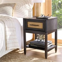 FM4238 Caning Night Stand Charcoal Finish