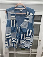 100% Cotton Denim Patchwork Vest Lemon Grass 22/24