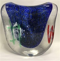 Signed Signoretti Murano Art Glass Vase