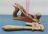 Stanley Bailey No. 4 Plane & Stilson Pipe Wrench