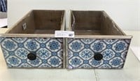 2 New Wooden Drawer Style Planters w/Liners