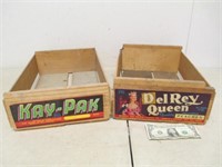 2 Vintage Wood Fruit Crates - Dely Rey Queen &