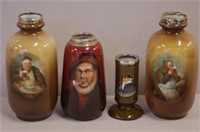 Four vintage Bavarian porcelain vases