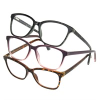 2.50 Mag. Foster Grant Reading Glasses  3-pack
