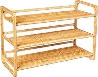 Bamboo 3-Tier Shoe Shelf