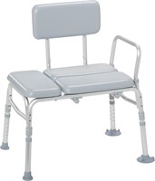 Drive Medical Padded Seat Transfer Bench, Gray