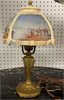 Table Lamp With Scenic Hand Painted Shade