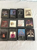 12 Classic Rock 8 Track Tapes.