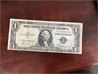 1935 A $1 Dollar Silver Certificate with blue seal
