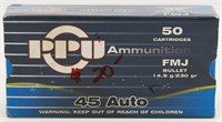 50 Rounds Of PPU .45 Auto Ammunition