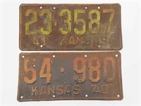 1940 and 1941 Kansas License Plates