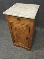 Marble Top End Table with Storage/Single Drawer