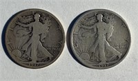 1917D OBV & REV Walking Liberty Half Dollars