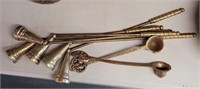 Lot of 7 Brass Candle Snuffers