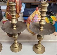 Pair of Brass Candlesticks 17 inches tall