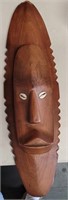 Wooden Mask With Shell Eyes 18 Inches