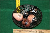 Basket with Handpainted Decorative Eggs