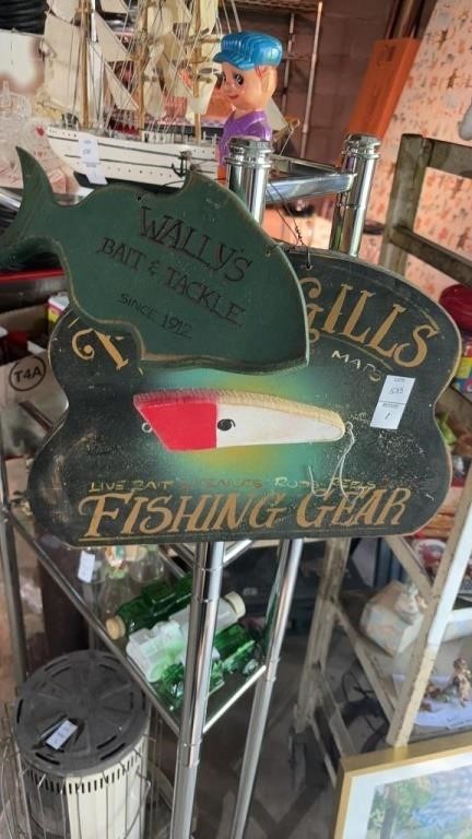 Lot of Fishing Decor Signs