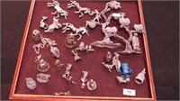 Group of miniature figurines, mostly pewter: