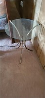 Glass table 17"h 14"d