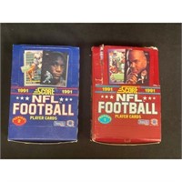 (2) 1991 Score Football Full Wax Boxes