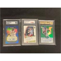 (3) Graded Modern Football Rookie Autos