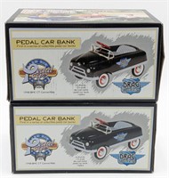 (2) BMC Pedal Car Banks 1948 BMC CT Convertible