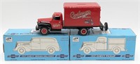 (3) Die Cast 1:25 Scale Lockable Coin Banks.