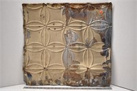 24" x 24" painted antique tin tile (#2)