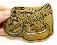 Vtg Bluegrass Brass Belt Buckle