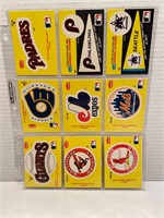 9 X 1986 Fleer Baseball Stickers