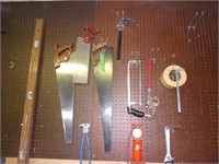 Shop Wall Contents-Saws-Level-Misc