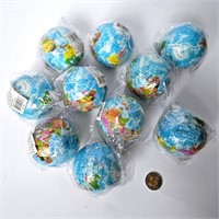 10 globes terrestres anti-stress neufs (5.99$ ch.)