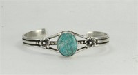 LARIMAR IN 925 SILVER NAVAJO BRACELET