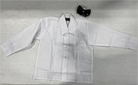 RAFAEL SIZE 4T WHITE DRESS SHIRT AND BLACK BOW