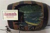 Hamm's Beer on Tap Barrel Light Up Sign