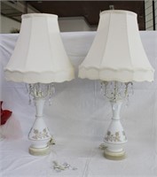 Pair of 35" table lamps (1 lamp has pieces to