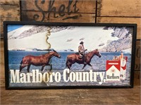 Double Sided Marlboro & Alpine Framed Advertising