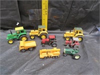 8 Small Diecast Toy Tractors & more