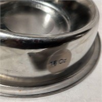 Dog Food or Water Dish Bowl Chrome